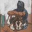 Paul JOUVE (1878-1973) - Touareg assis, 1931